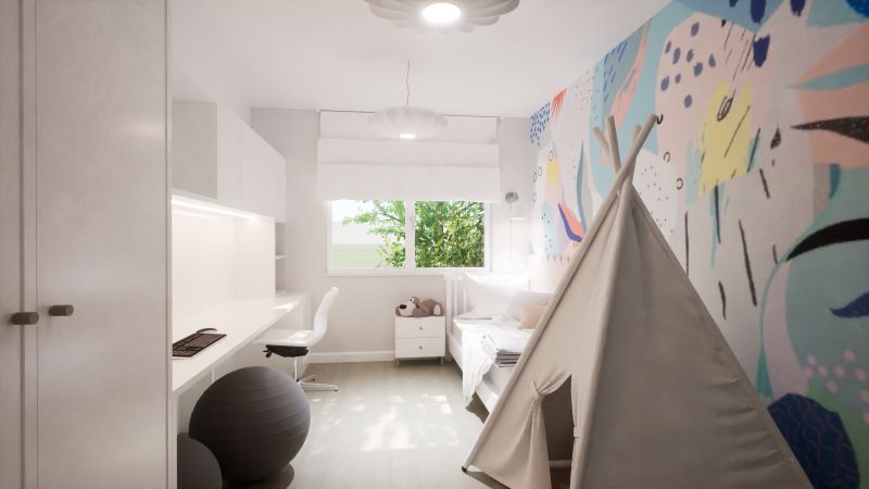 pokój-dziewczynki-z-pastelową-tapetą-i-tipi